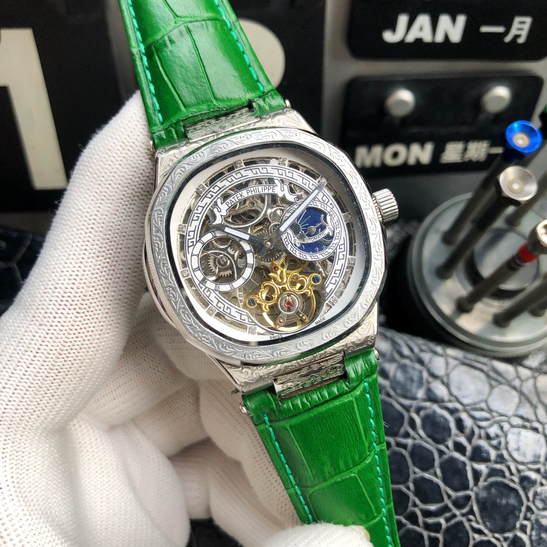 Patek Philippe Nautilus 42 mm Scheletrico-Automatico in Acciaio inossidabile, Replica Orologio