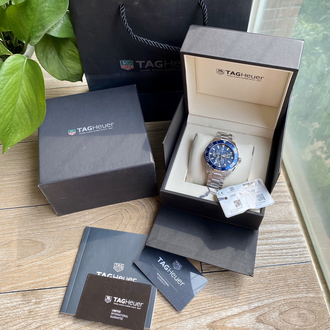 TAG Heuer Aquaracer 43 mm Cronografo Quartz con Vetro zaffiro, Replica Orologio