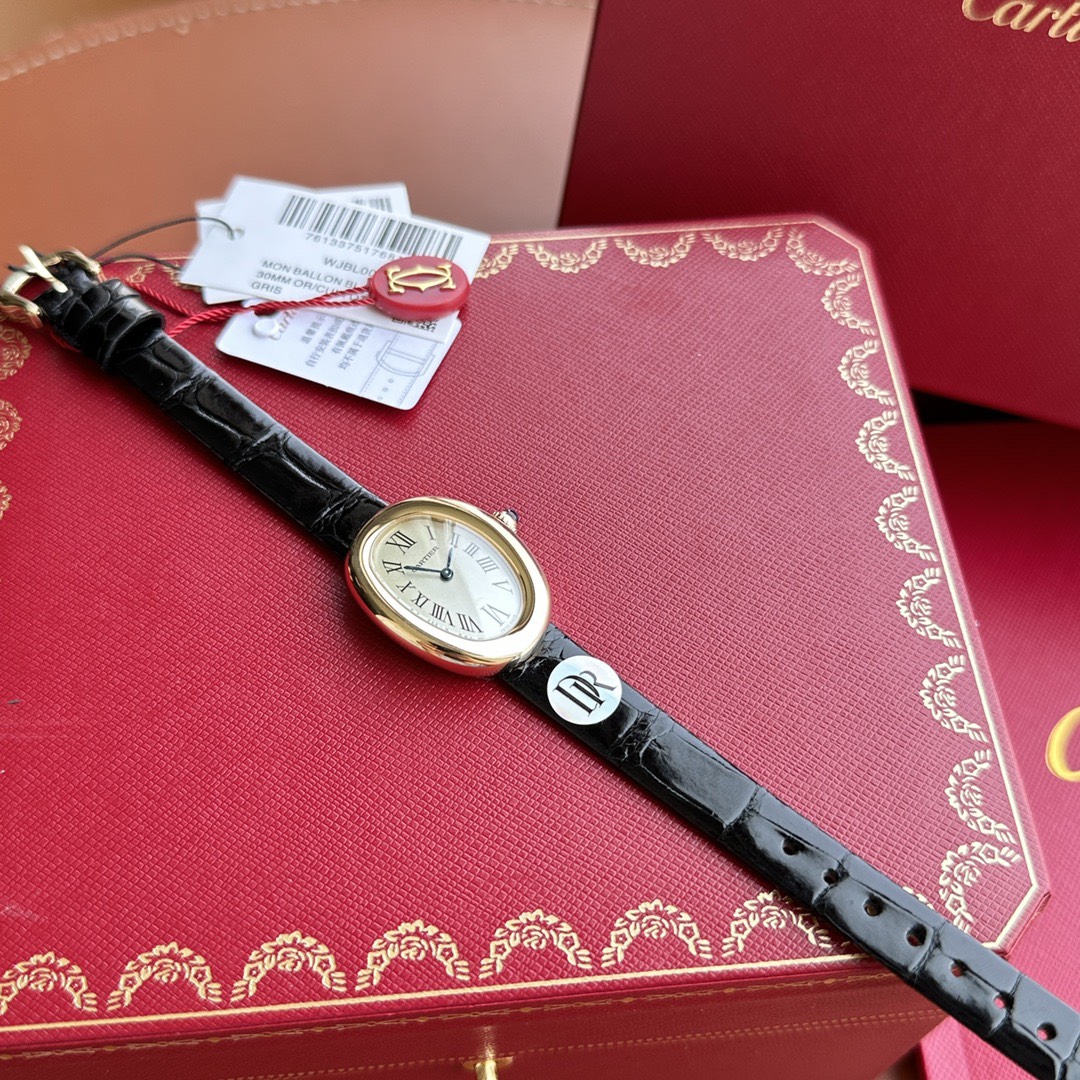 Cartier Baignoire 32×26 mm Quartz in Ovale, elegante Form, Replica Orologio
