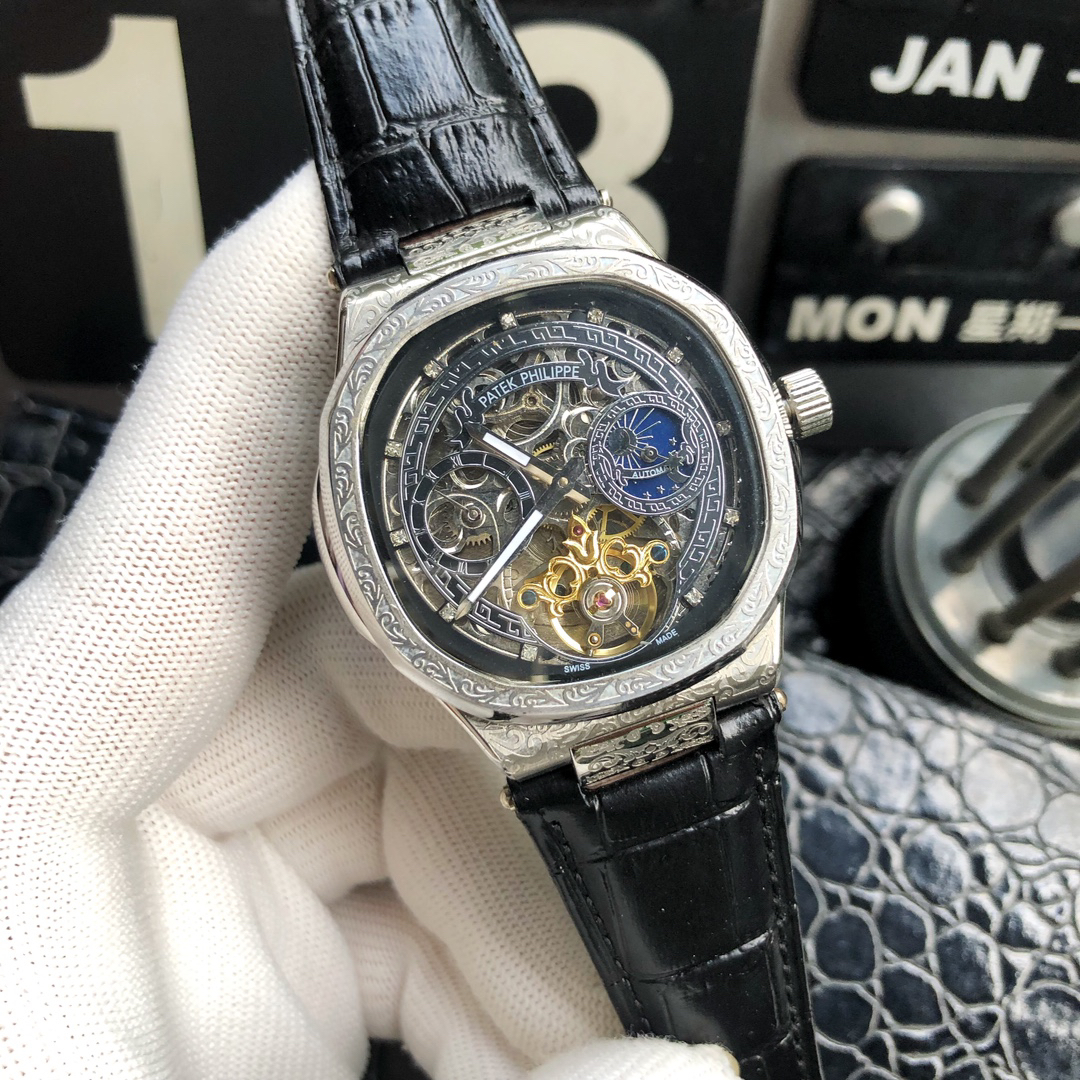 Patek Philippe Nautilus 42 mm Scheletrico-Automatico in Acciaio inossidabile, Replica Orologio