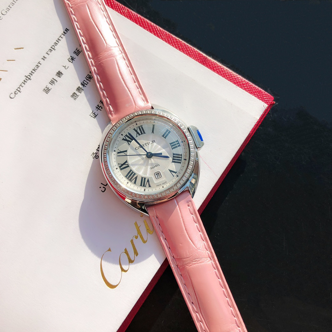 Cartier Clé de Cartier 31 mm Pelle Replica Orologio